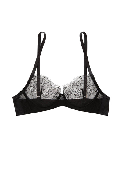 Evelyn Silk Satin Chantilly Lace Bra Sandra Silk Australia