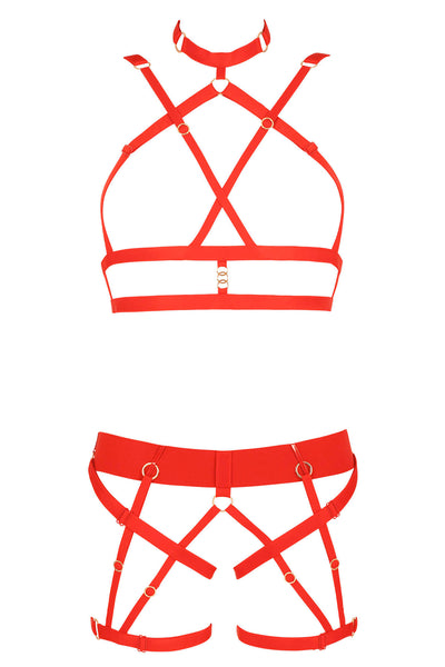 Serguei Red Lingerie Harness Set Impudique