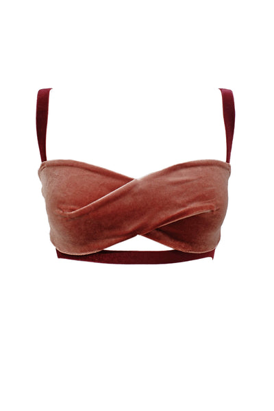 Smoky Pink Velour Bra K+1%