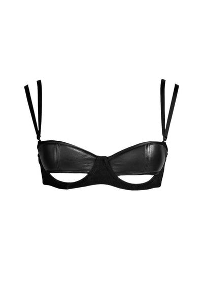 Ava Half Cup Leather Bra Something Wicked
