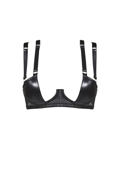 Nina Demi Balconette Leather Bra Something Wicked