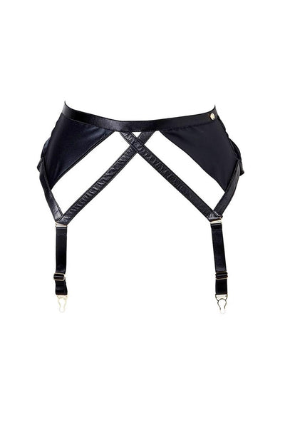 Jade Satin Leather Garter Belt Something Wicked