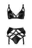 Jade Garter Belt Leather Lingerie Set Something Wicked