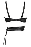 Lexi Balconette Black Leather Bra Something Wicked
