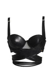 Lexi Balconette Black Leather Bra Something Wicked