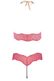 Sydney Red Lace Dark Pearls Set Bracli