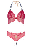 Sydney Red Lace Dark Pearls Set Bracli