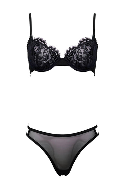 Jasmin Black Lace Demi Bra Set Taryn Winters