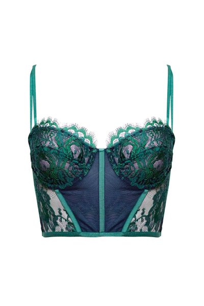 Jasmin Emerald French Lace Longline Bra Taryn Winters