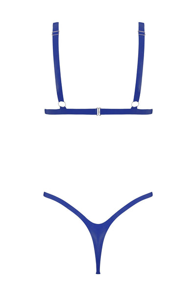 Royalblue Navy Latex Triangle Lingerie Set Elissa Poppy