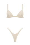 White Ivory Latex Triangle Lingerie Set Elissa Poppy