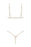 White Ivory Latex Triangle Lingerie Set Elissa Poppy