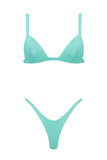 Jade Green Latex Triangle Lingerie Set Elissa Poppy