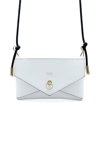 Medium Envelope White Leather Purse domestique